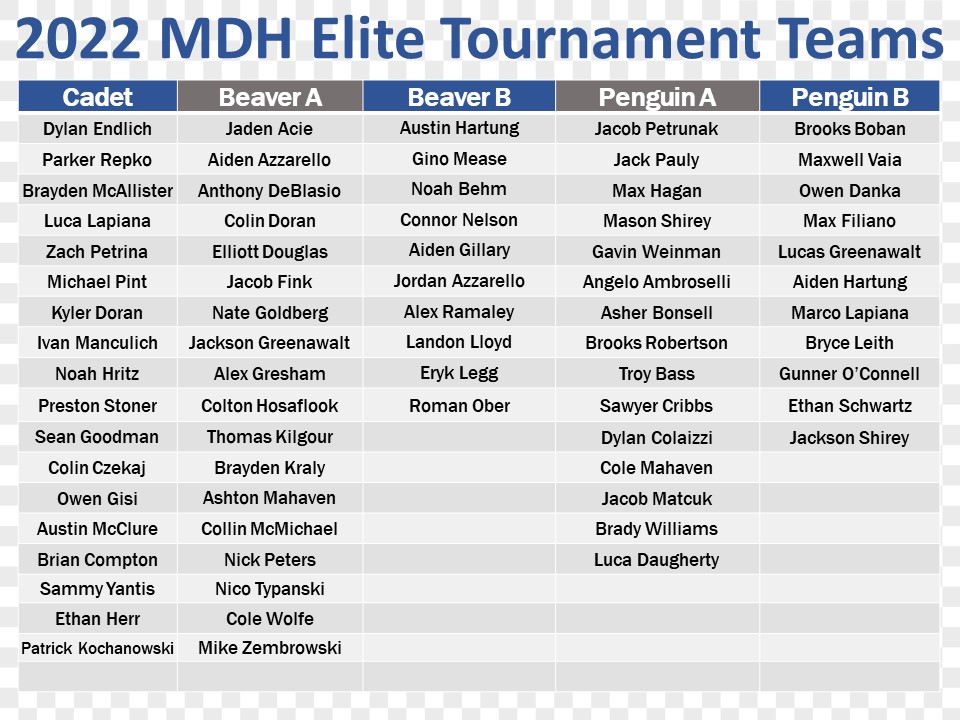 2022 Tournament team rosters